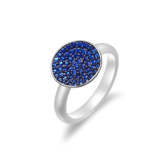 925, Fine Ceramic, CZ Ring avail in Blue, Pink, Yellow, Clear CZ. - Picture 3 of 6